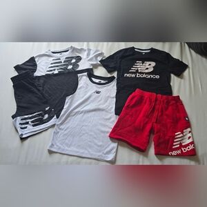 size 5/6 New Balance Kids' Athletic Set - Black, White, Red